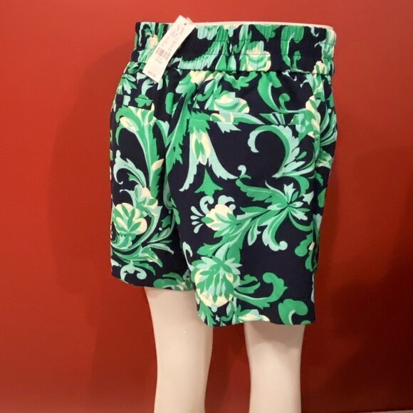 New York & Company Women's Paisley Navy/Green 4" Shorts - Size Large - NWT - Picture 2 of 3